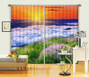 3D Mountain Sunset Clouds 105 Curtains Drapes Wallpaper AJ Wallpaper 
