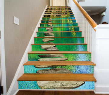 3D River Stones Road 512 Stair Risers Wallpaper AJ Wallpaper 