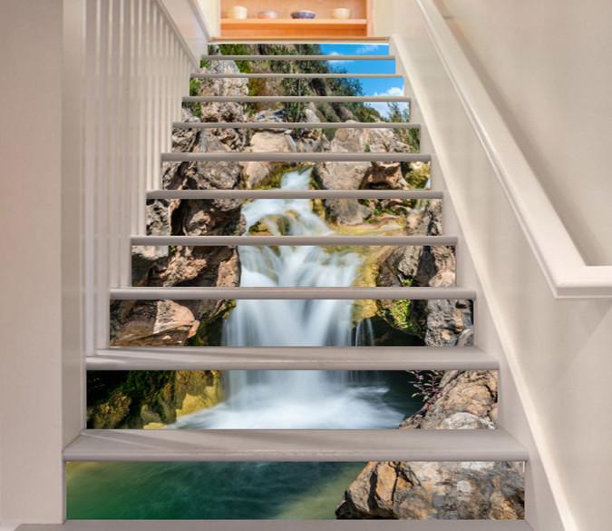 3D Riverside Stones 660 Stair Risers Wallpaper AJ Wallpaper 