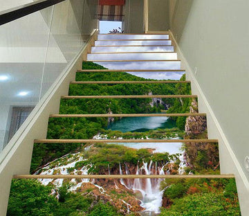 3D Quiet Mountain Lake 844 Stair Risers Wallpaper AJ Wallpaper 