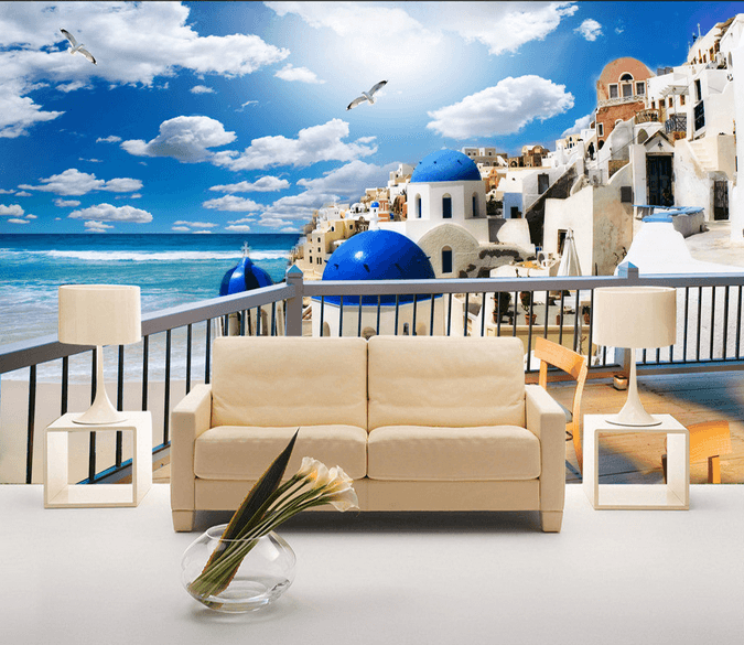 Seaside Balcony Scenery Wallpaper AJ Wallpaper 