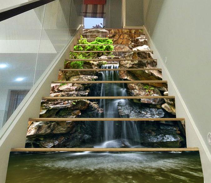 3D Rock River 386 Stair Risers Wallpaper AJ Wallpaper 