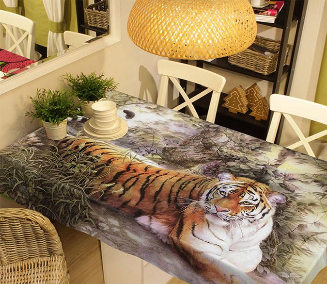 3D Resting Tiger 376 Tablecloths Wallpaper AJ Wallpaper 