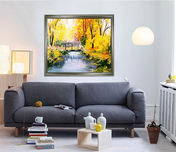 3D Maple Bridge 048 Fake Framed Print Painting Wallpaper AJ Creativity Home 