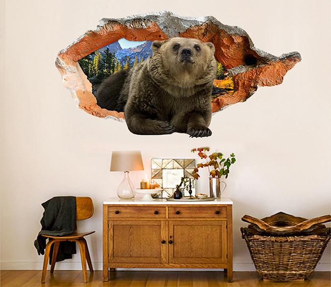 3D Lovely Bear 97 Broken Wall Murals Wallpaper AJ Wallpaper 