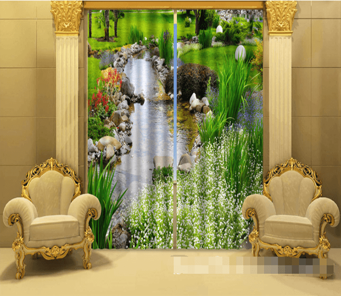 3D Beautiful River 1164 Curtains Drapes Wallpaper AJ Wallpaper 