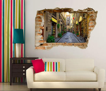 3D Quiet City Alley 355 Broken Wall Murals Wallpaper AJ Wallpaper 