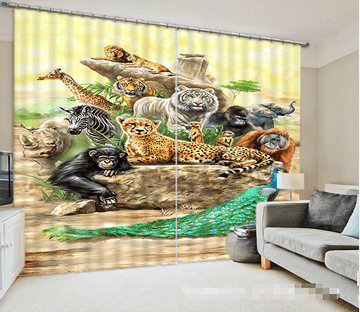 3D Various Animals 1040 Curtains Drapes Wallpaper AJ Wallpaper 