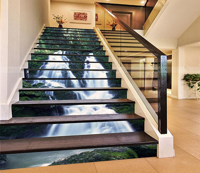 3D Steep Mountain Streams 956 Stair Risers Wallpaper AJ Wallpaper 