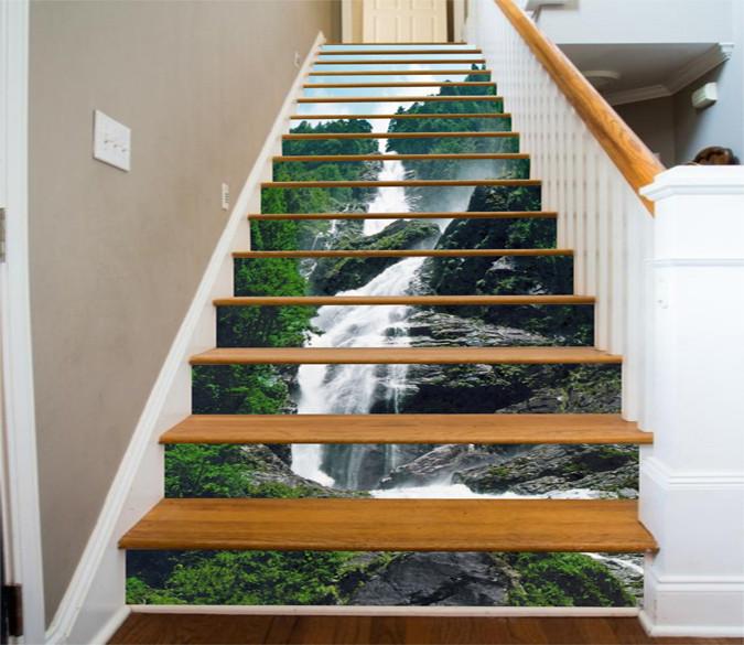 3D Mountain Stream 656 Stair Risers Wallpaper AJ Wallpaper 