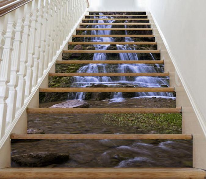 3D Pretty Stream Scenery 417 Stair Risers Wallpaper AJ Wallpaper 