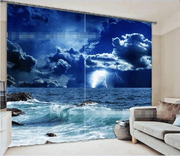 3D Sea Lightning 2133 Curtains Drapes Wallpaper AJ Wallpaper 