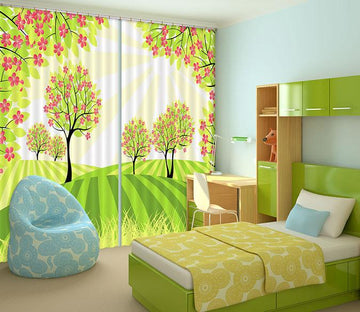 3D Flowers Trees Pattern 260 Curtains Drapes Wallpaper AJ Wallpaper 