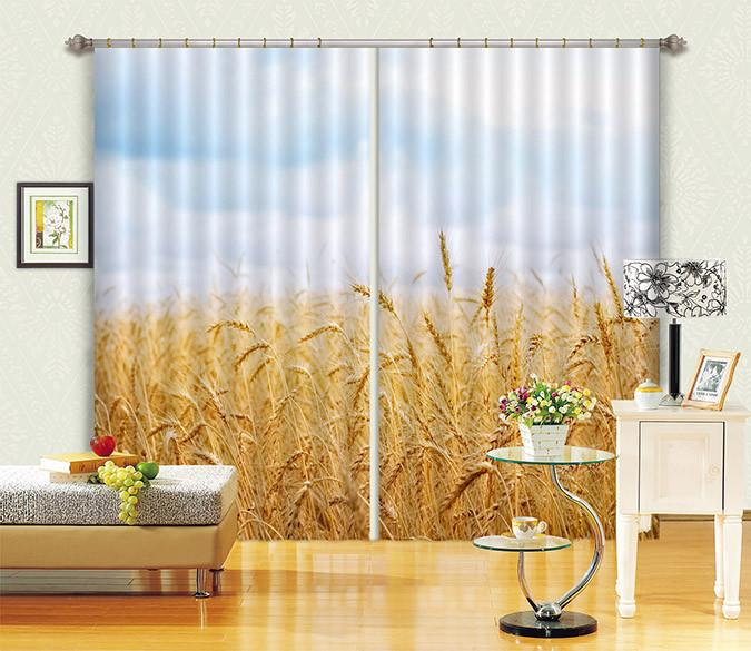 3D Wheat Field Scenery 235 Curtains Drapes Wallpaper AJ Wallpaper 