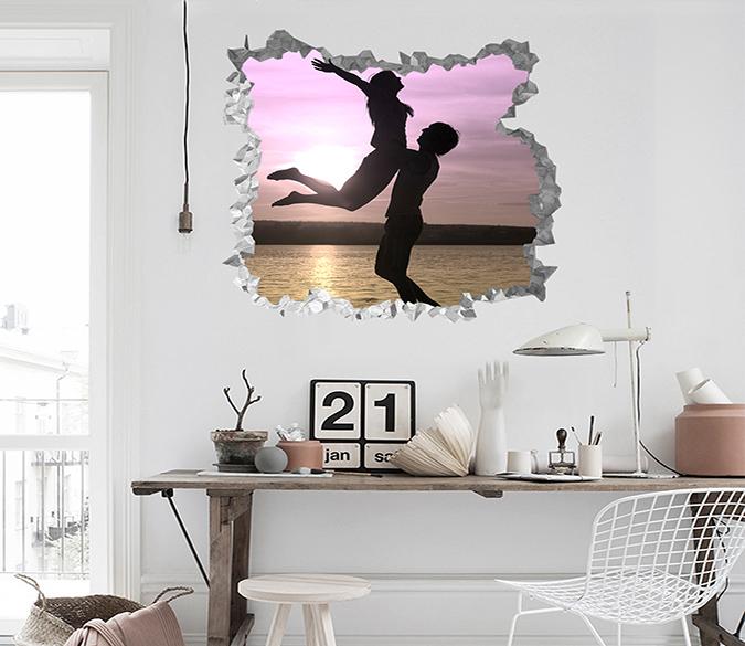 3D Dancing Lovers 230 Broken Wall Murals Wallpaper AJ Wallpaper 