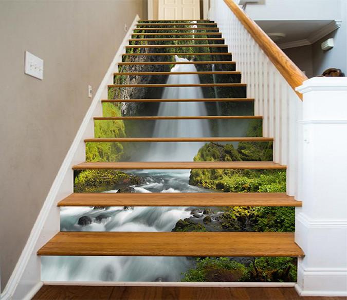 3D Waterfall Landscape 829 Stair Risers Wallpaper AJ Wallpaper 