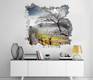 3D Mountain Flowers 202 Broken Wall Murals Wallpaper AJ Wallpaper 