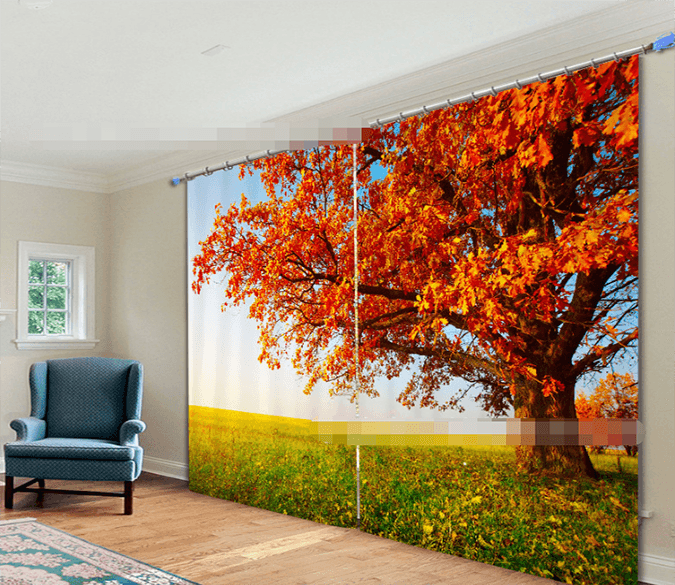 3D Grassland Lush Tree 2190 Curtains Drapes Wallpaper AJ Wallpaper 