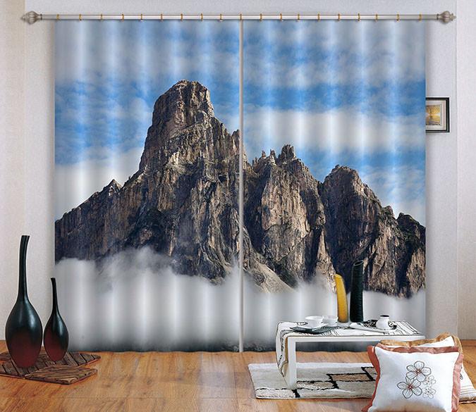 3D Stone Mountains Scenery 671 Curtains Drapes Wallpaper AJ Wallpaper 