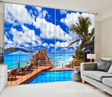 3D Pretty Sea Scenery 1030 Curtains Drapes Wallpaper AJ Wallpaper 