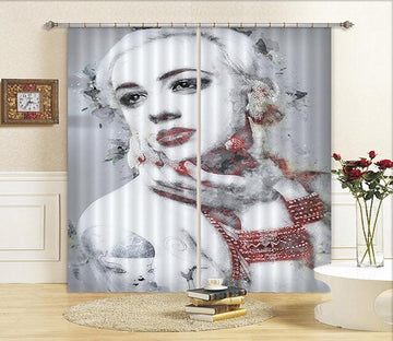 3D Elegant Woman 102 Curtains Drapes Wallpaper AJ Wallpaper 