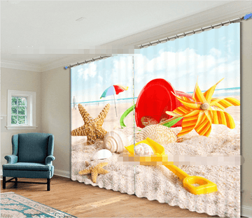 3D Funny Beach 1120 Curtains Drapes Wallpaper AJ Wallpaper 