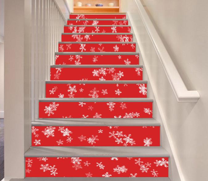 3D Snowflake Patterns 509 Stair Risers Wallpaper AJ Wallpaper 