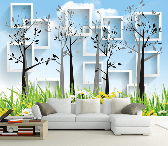 Trees Patterns And Frames Wallpaper AJ Wallpaper 