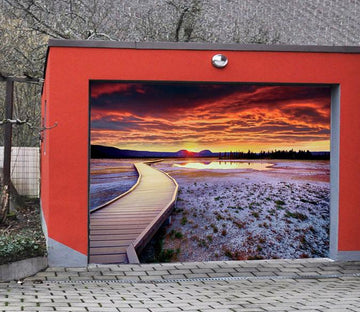 3D Lake Sunset 399 Garage Door Mural Wallpaper AJ Wallpaper 