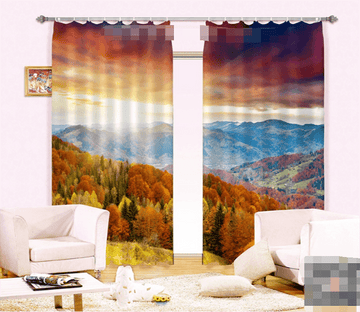 3D Colorful Mountains Forest 1134 Curtains Drapes Wallpaper AJ Wallpaper 