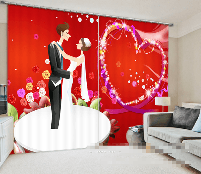 3D Wedding 967 Curtains Drapes Wallpaper AJ Wallpaper 