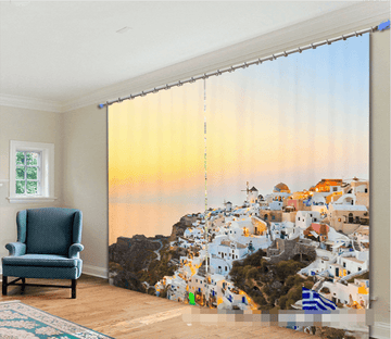 3D Greece Santorini Island 1108 Curtains Drapes Wallpaper AJ Wallpaper 