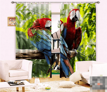 3D Forest Color Birds 1131 Curtains Drapes Wallpaper AJ Wallpaper 