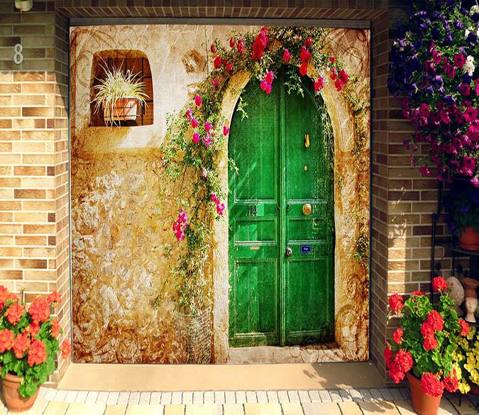 3D Door Flowers Vine 79 Garage Door Mural Wallpaper AJ Wallpaper 