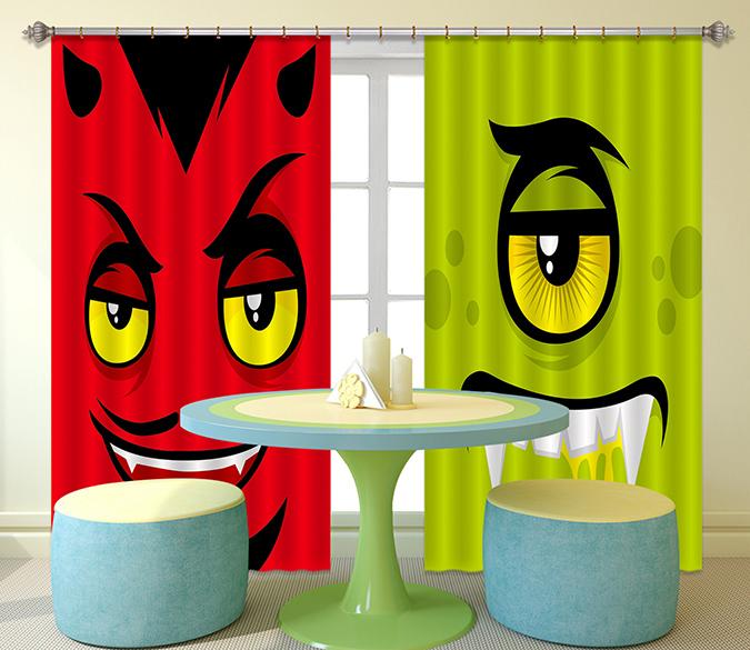 3D Funny Monster Pattern 2349 Curtains Drapes Wallpaper AJ Wallpaper 