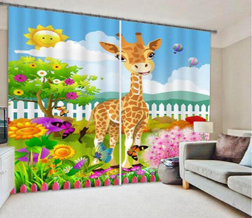 3D Lovely Giraffe 853 Curtains Drapes Wallpaper AJ Wallpaper 
