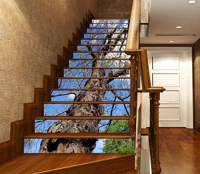 3D Stubborn Tree 905 Stair Risers Wallpaper AJ Wallpaper 