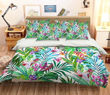 3D Bright Flowers Leaves 211 Bed Pillowcases Quilt Wallpaper AJ Wallpaper 