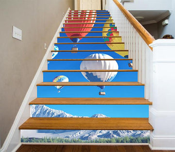 3D Hot Air Balloons 849 Stair Risers Wallpaper AJ Wallpaper 