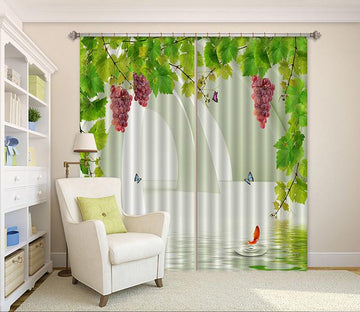 3D Grape Vines Arches Curtains Drapes Wallpaper AJ Wallpaper 