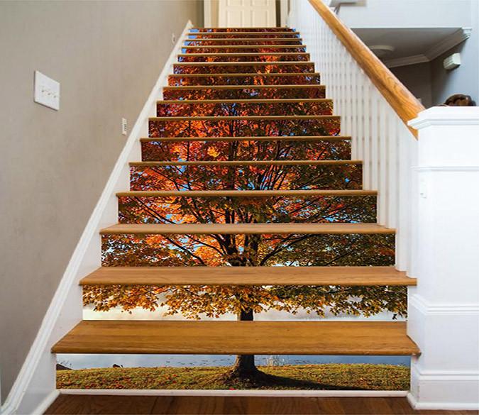 3D Beautiful Tree 753 Stair Risers Wallpaper AJ Wallpaper 