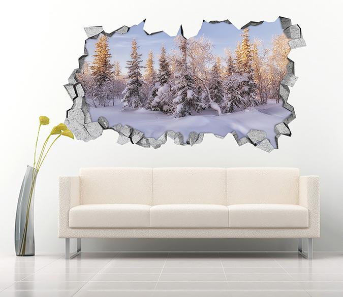 3D Snow Forest 172 Broken Wall Murals Wallpaper AJ Wallpaper 