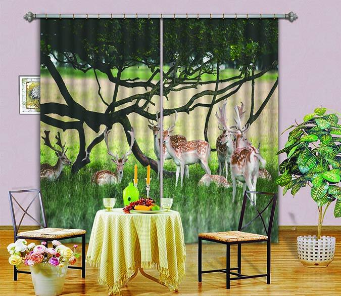 3D Lawn Animals 417 Curtains Drapes Wallpaper AJ Wallpaper 