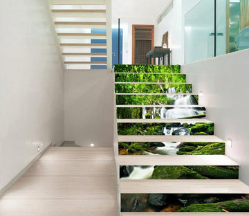 3D Forest Stony Stream 605 Stair Risers Wallpaper AJ Wallpaper 