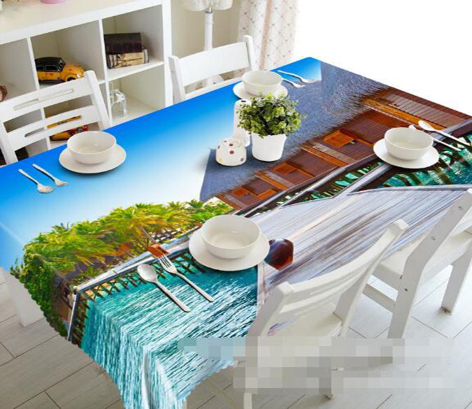 3D Seaside Pavilions 1249 Tablecloths Wallpaper AJ Wallpaper 