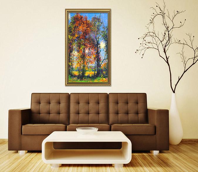 3D Natural Tree 041 Fake Framed Print Painting Wallpaper AJ Creativity Home 