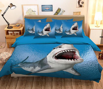 3D Big Shark 254 Bed Pillowcases Quilt Wallpaper AJ Wallpaper 