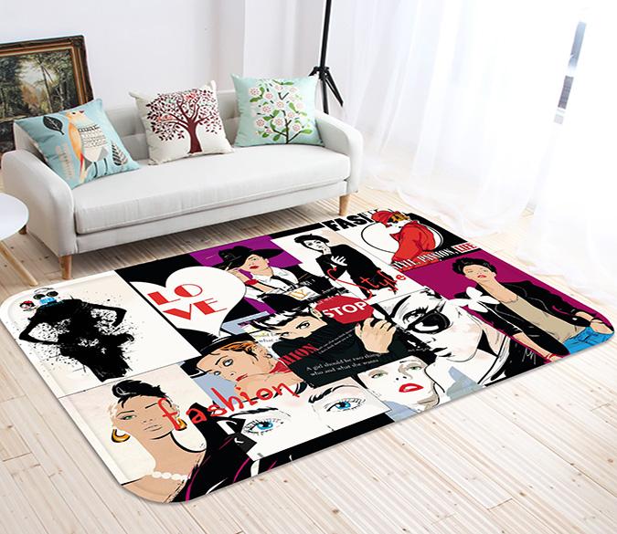 3D Fashion Girl Poster 84 Non Slip Rug Mat Mat AJ Creativity Home 