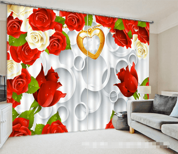 3D Flowers And Necklace 1313 Curtains Drapes Wallpaper AJ Wallpaper 