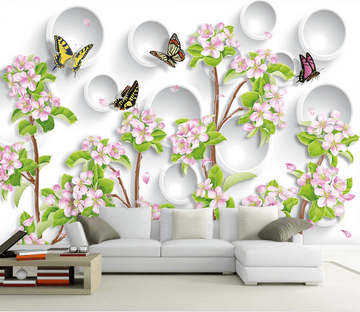 Butterflies Flying Around Flowers Wallpaper AJ Wallpaper 